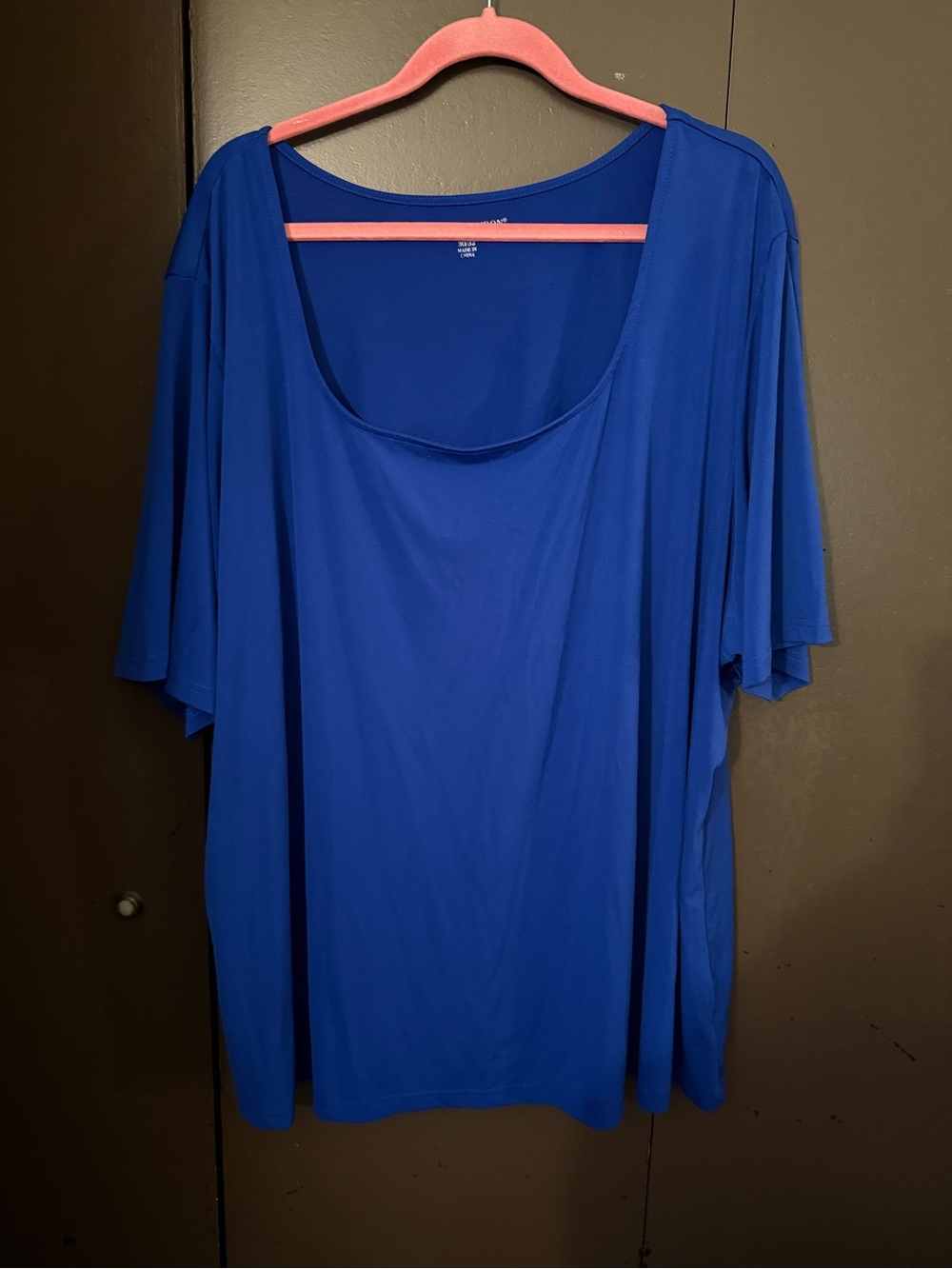 Jessica London Plus Scoop Neck Short Sleeve Top in Blue
